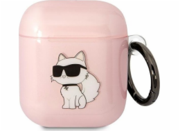 Karl Lagerfeld Karl Lagerfeld KLA2HNCHTCP Airpods 1/2 kryt růžový/růžový Ikonik Choupette