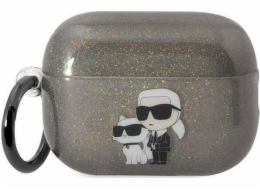 Karl Lagerfeld pouzdro KLAP2HNKCTGK Apple AirPods Pro 2 černá/černá Glitr Karl&Choupette