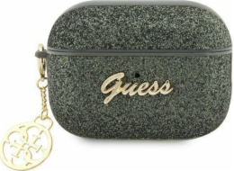 Guess pouzdro GUAP2GLGSHA kryt Apple AirPods Pro 2 zelený/khaki Glitter Flake 4G Charm