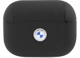 Pouzdro BMW BMAP2SSLBK Apple AirPods Pro 2 černo/černé Logo Geniune Leather Silver