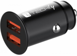 Techly nabíječka do auta Rychlá mini nabíječka 2x USB 36W 3A 5-12V