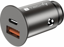 Techly Techly nabíječka do auta Rychlá mini USB-C/A nabíječka 38W 3A 5-12V