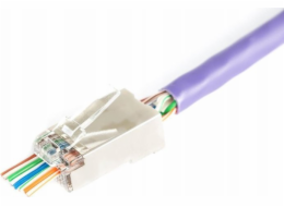 Zástrčka Digitus RJ45 (8P8C) průchozí DIGITUS kat.6 stíněná, AWG 26-24, balení 100 ks.