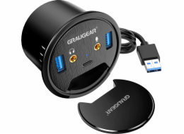 Graugear USB HUB GRAUGEAR USB 3.0 Tisch Hub se zvukem a mikrofonem