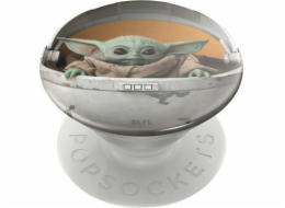 PopSockets PopGrip - Výsuvná základna a držák pro chytré telefony a tablety s vyměnitelným víčkem - Dětská kapsle (Baby Yoda)