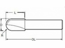 Makita U-Slot Fréza 8mm R=8 16x18mm