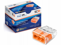 Simet Rychlokonektor pro vodiče 3x 0,75-4mm2 32A Simet Ideal SCP3 88000008 transparent/oranž.