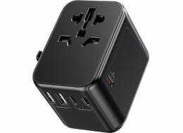 Wekome  WP-U03 Pop Digital Series Nabíječka – nabíječka / cestovní adaptér EU / UK / US / AU + 3x USB-C & 2x USB-A 30W (černá)