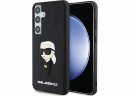 Original KARL LAGERFELD Hardcase KLHCS24S3DRKINK Pouzdro pro SAMSUNG S24 (3D RUBBER IKONIK NFT) černé