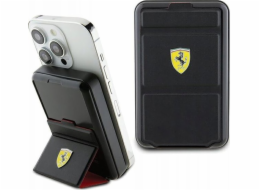 Powerbanka Ferrari Ferrari Powerbank Wireless 15W FEPB10MSPLEK 10000 mAh s funkcí stojánku černá/černá Kovové Logo MagSafe