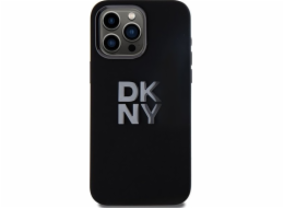 DKNY  DKHCP15LSMCBSK iPhone 15 Pro 6.1 černo/černé pevné pouzdro Tekuté silikonové kovové logo