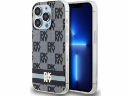 DKNY  DKHMP14XHCPTSK iPhone 14 Pro Max 6.7 černo/černé pevné pouzdro IML kostkovaný mono vzor a tištěné pruhy MagSafe