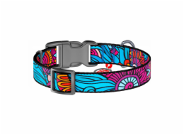 Nylon dog collar with QR code Waudog "Summer" size M