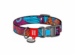 Nylon dog collar with QR code Waudog "Summer" size XL