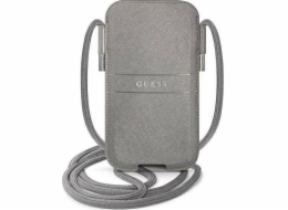 Guess pouzdro na tablet Guess Kabelka GUPHLPSASBGR 6.7 šedá/šedá Saffiano Strap