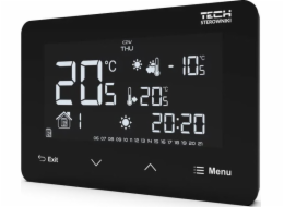 Regulátor Tech Wired ST-293z v3, černý, dvoustavový pokoj, napájení 230V, skleněný, pod omítku