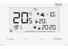 Tech ST293V3 drátový pokojový regulátor, dvoustavový (skleněný přední panel), bílý