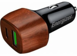 Nabíječka Energizer Ultimate - USB-C a USB-A nabíječka do auta 38W PD + QC3.0 (vlašský ořech)