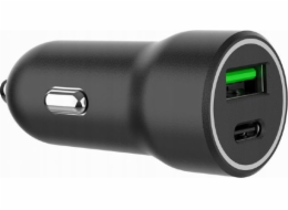 GEMBIRD 2-port USB car fast charger Type-C PD 20W black