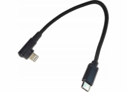 Gembird adaptér USB-C (M) / Lightning (M), datový / nabíjací, opletený, pravouhlý, 0.2m