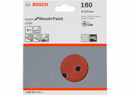 Bosch brusny list C 430 D125MM drevo zrnitost 180 5 ks