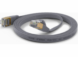 Wantec  flates CAT6A FTP Patch Cable - 0,2 m - Cat6a - F/UTP (FTP) - RJ- 45 - RJ- 45 - šedý (7072)