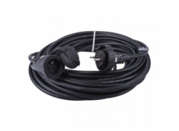 Venkovní prodlužovací kabel 20m / 1 zásuvka / černý / guma / 230 V / 2,5mm2