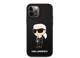 Karl Lagerfeld Liquid Silicone Ikonik NFT Zadní Kryt pro iPhone 12/12 Pro Black