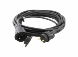 Venkovní prodlužovací kabel 30m / 1 zásuvka / černý / guma / 230 V / 1,5mm2