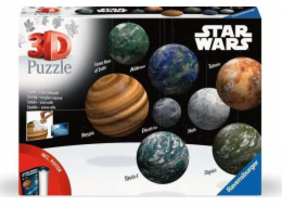 Řada 3D puzzle koulí Ravensburger: nebeská tělesa galaxie Star Wars