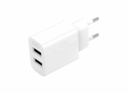 Nástěnná nabíječka XO L109 2x USB-A, kabel USB Type-C, 2,4A (bílá)