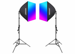 Sada Neewer NK800 dva softboxy + žárovky RGB 24W 2700-6500K + stativy + stínítka