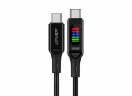 USB-C to USB-C cable Acefast C7-03 1.2m, with display (black)