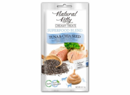 NATURAL KITTY Superfood Blend Tuna with chia seed - pamlsek pro kočky - 4 x 12g