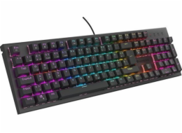 Klávesnice Genesis GENESIS THOR 303 DE HERNÍ KLÁVESNICE RGB PODSVÍCENÍ MECHANICKÝ TICHÝ SPÍNAČ BLACK HOT SWA