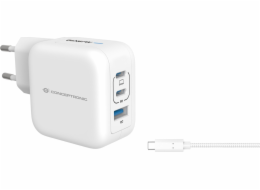 nabíječka CONCEPTRONIC Ladegerät 3Port 67W, 2xUSB-C, 1xUSB-A 1,5m ws