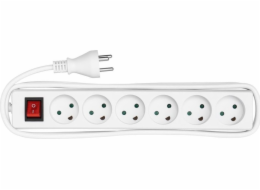 MicroConnect Power strip 6 zásuvek 3m Bílý napájecí kabel