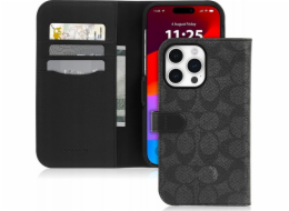 Coach  Folio Signature C Case – vyklápěcí kryt 2 v 1 pro iPhone 15 Pro Max (uhlí)