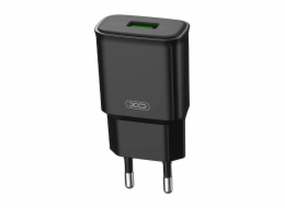 Nástěnná nabíječka XO L92D, 1x USB, 18 W, QC 3.0 (černá)