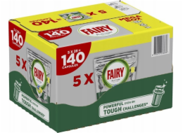 Kapsle do myčky Fairy Platinum All in One Lemon 140 ks BOX (5X28)