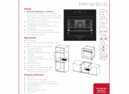 MPM-63-BO-25 vestavná elektrická trouba černá