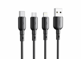 Kabel USB na USB-C VFAN Colorful X11, 3A, 1m (černý)