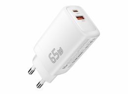 Wall charger USB-C+USB-A 65W Essager GaN (white)