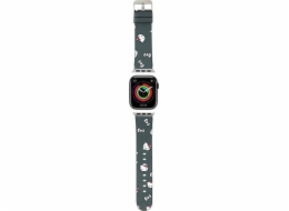 Hello Kitty Vzor hlavičky a mašle Hello Kitty - Řemínek Apple Watch 38/40/41 mm (černý)