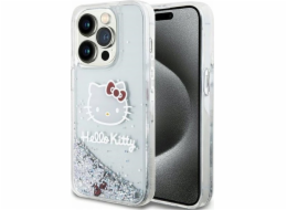 Sourcing Hello Kitty HKHCP15LLIKHET iPhone 15 Pro 6.1 stříbrné/stříbrné pevné pouzdro Liquid Glitter Charms Kitty Head