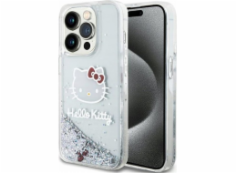 Sourcing Hello Kitty HKHCP14XLIKHET iPhone 14 Pro Max 6,7 stříbrné/stříbrné pevné pouzdro Liquid Glitter Charms Kitty Head