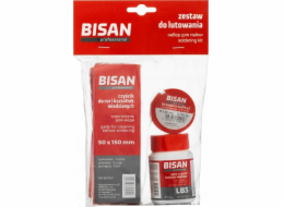 Bisan B870900 sada pro měkké pájení (čistič-pasta-měkká pájka) 50x150mm/100g/2,5mm 100g šedá/červená