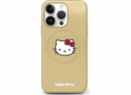 Sourcing Hello Kitty HKHMP14SPGHCKD iPhone 14 / 15 / 13 6.1 zlato/zlaté pevné pouzdro Leather Kitty Head MagSafe