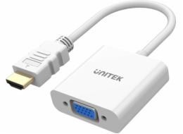 UNITEK HDMI - VGA ADAPTÉR, FULLHD 60HZ, BÍLÝ, M/F