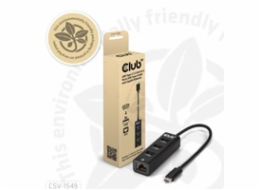 Club3D hub USB-C 3.2 na 3xUSB-A 3.2 + RJ45 1Gbps